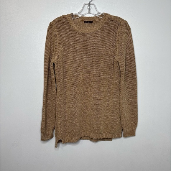J Mclaughlin Sweaters - J.McLaughlin Metallic Knit Sweater‎ Tan Gold Medium